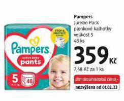 PAMPERS JUMBO PACK PLENKOV KALHOTKY