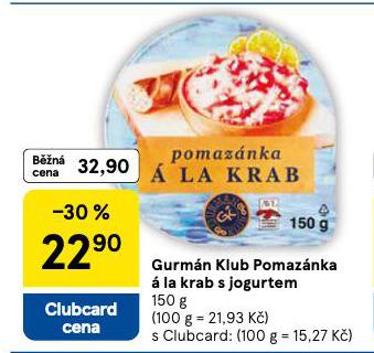 GURMN KLUB POMAZNKA  LA KRAB S JOGURTEM