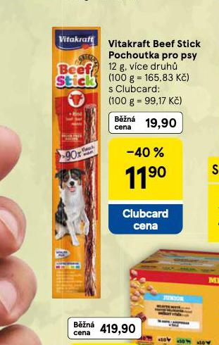 VITAKRAFT BEEF STICK POCHOUTKA PRO PSY