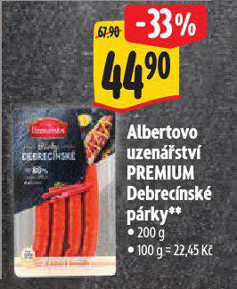 ALBERTOVO UZENSTV PREMIUM DEBRECNSK PRKY