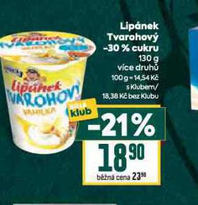 LIPNEK TVAROHOV -30 % CUKRU