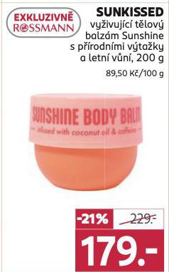 SUNKISSED VYIVUJC TLOV BALZM SUNSHINE S PRODNMI VTAKY A LETN VN
