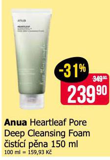 ANUA HEARTLEAF PORE DEEP CLEASING FOAM STC PNA