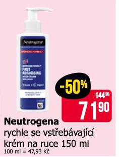 NEUTROGENA RYCHLE SE VSTEBVAJC KRM NA RUCE