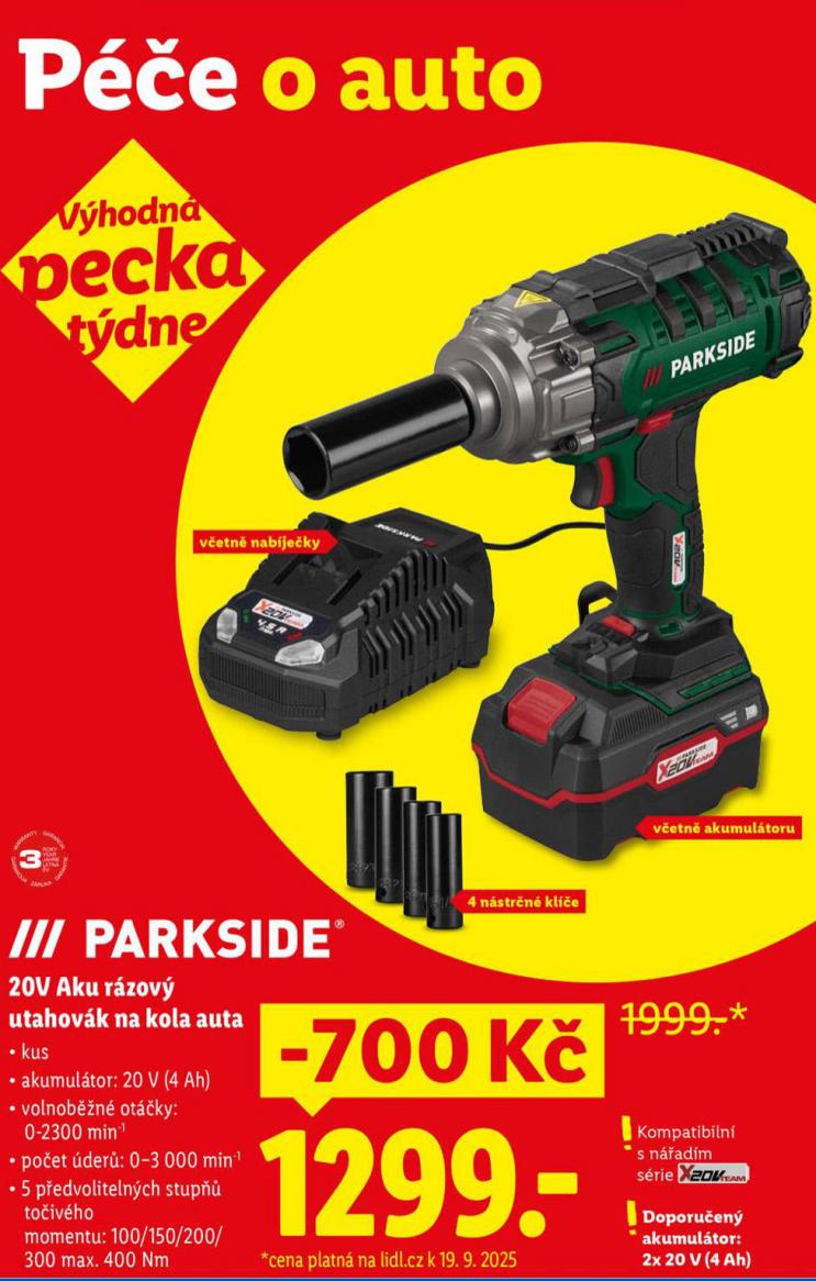 PARKSIDE 20V AKU RZOV UTAHOVK NA KOLA AUTA