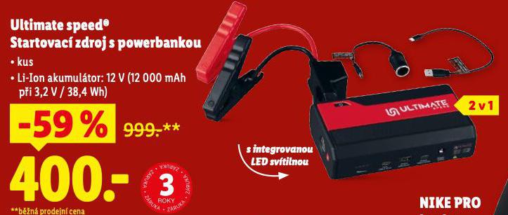 ULTIMATE SPEED STARTOVAC ZDROJ S POWERBANKOU