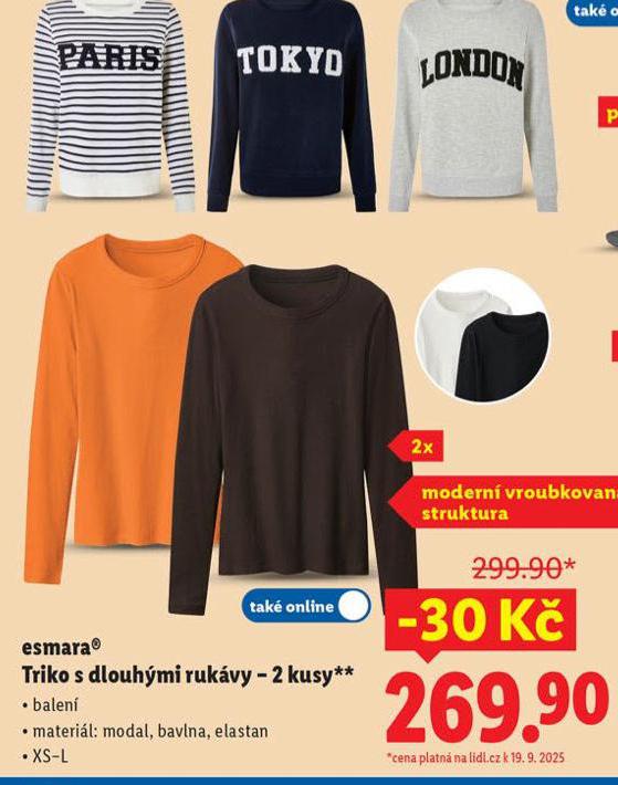 ESMARA TRIKO S DLOUHMI RUKVY - 2 KUSY