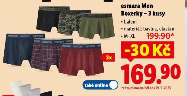 ESMARA MEN BOXERKY - 3 KUSY