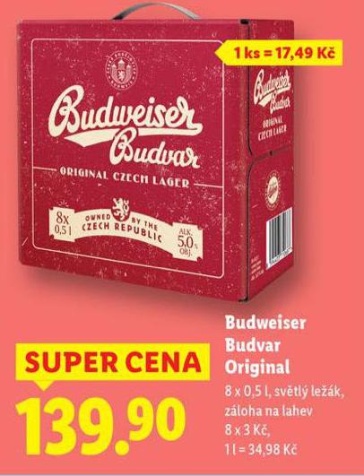 BUDWEISER BUDVAR ORIGINAL