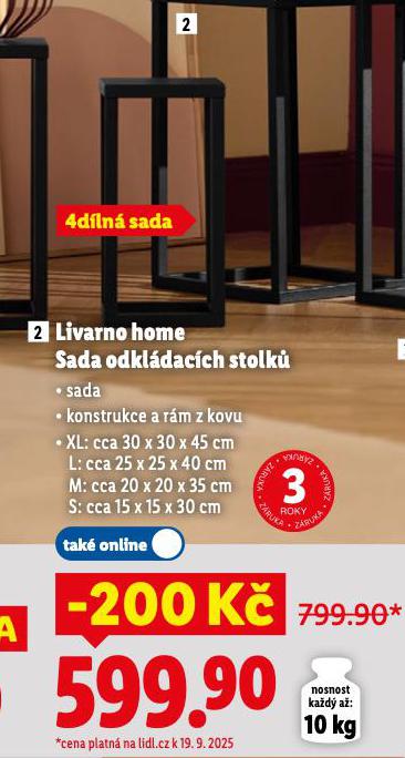 LIVARNO HOME SADA ODKLDACCH STOLK
