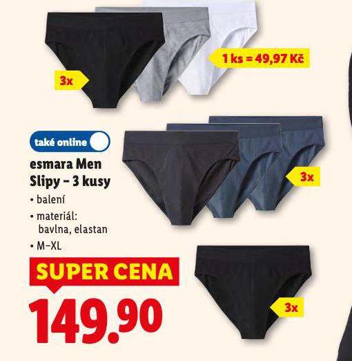 ESMARA MEN SLIPY - 3 KUSY
