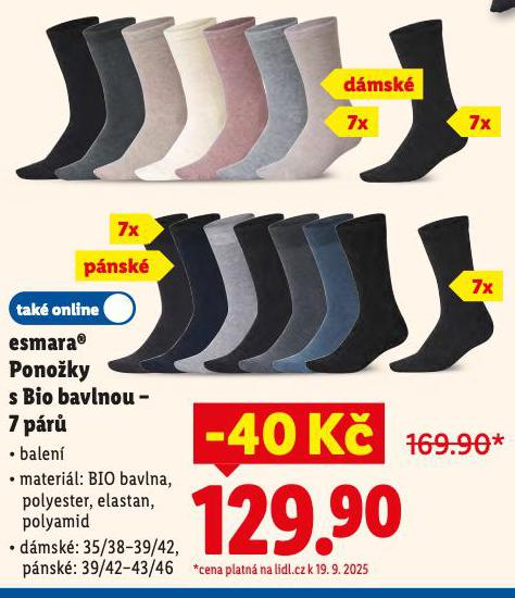 ESMARA PONOKY S BIO BAVLNOU - 7 PR