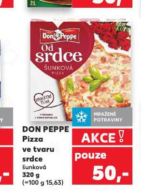 DON PEPPE PIZZA VE TVARU SRDCE