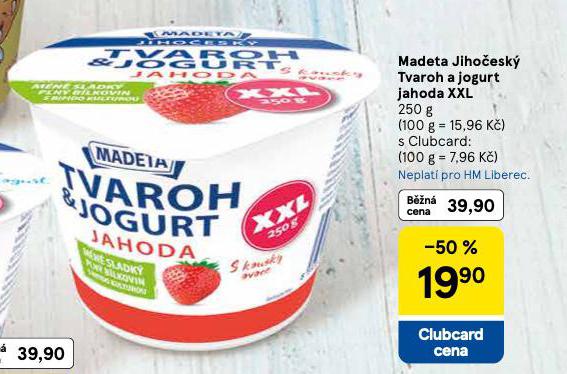 MADETA JIHOESK TVAROH A JOGURT JAHODA XXL