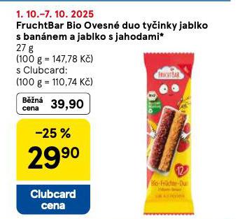 FRUCHTBAR BIO OVESN DUO TYINKY JABLKO S BANNEM A JABLKO S JAHODAMI