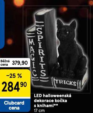 LED HALLOWEENSK DEKORACE KOKA S KNIHAMI