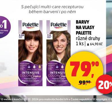 PALETTE BARVA NA VLASY