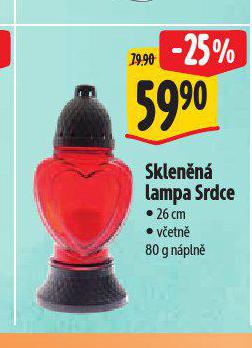 SKLENN LAMPA SRDCE