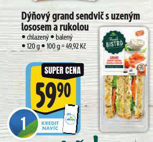 DOV GRAND SENDVI S UZENM LOSOSEM A RUKOLOU