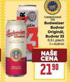 BUDWEISER BUDVAR ORIGINL