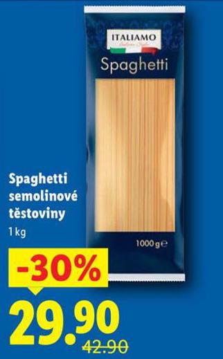 SPAGHETTI SEMOLINOV TSTOVINY