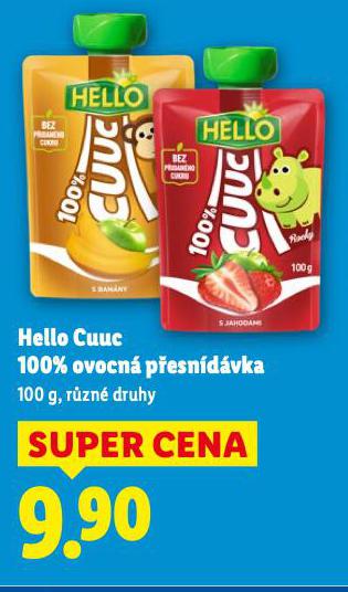 HELLO CUUC 100% OVOCN PESNDVKA