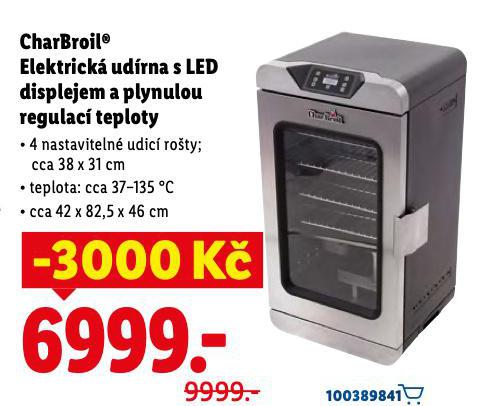 CHARBROIL ELEKTRICK UDRNA S LED DISPLEJEM A PLYNULOU REGULAC TEPLOTY