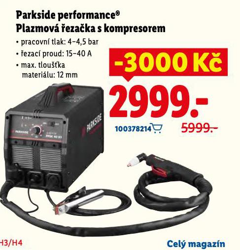 PARKSIDE PERFORMANCE PLAZMOV EZAKA S KOMPRESOREM