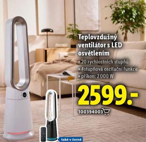 TEPLOVZDUN VENTILTOR S LED OSVTLENM