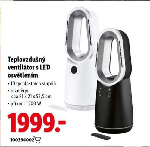 TEPLOVZDUN VENTILTOR S LED OSVTLENM