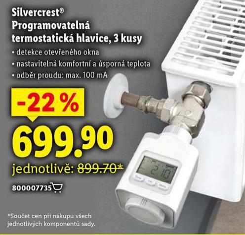 SILVERCREST PROGRAMOVATELN TERMOSTATICK HLAVICE