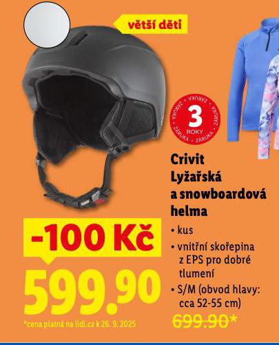CRIVIT LYASK A SNOWBOARDOV HELMA