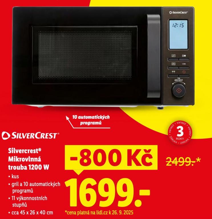 SILVERCREST MIKROVLNN TROUBA 1200W