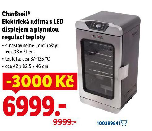 CHARBROIL ELEKTRICK UDRNA S LED DISPLEJEM A PLYNULOU REGULAC TEPLOTY