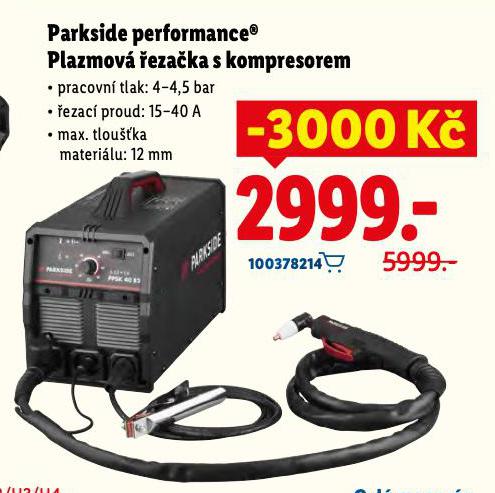 PARKSIDE PERFORMANCE PLAZMOV EZAKA S KOMPRESOREM