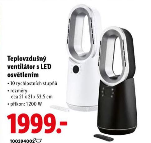 TEPLOVZDUN VENTILTOR S LED OSVTLENM