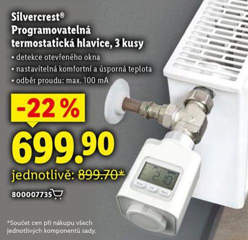 SILVERCREST PROGRAMOVATELN TERMOSTATICK HLAVICE