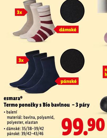 ESMARA TERMO PONOKY S BIO BAVLNOU - 3 PRY