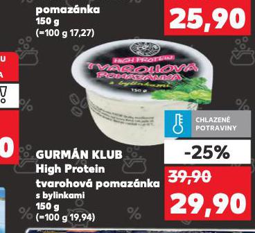 GURMN KLUB HIGH PROTEIN TVAROHOV POMAZNKA