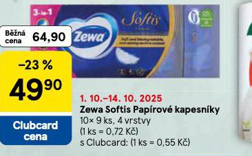 ZEWA SOFTIS PAPROV KAPESNKY