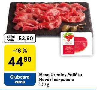 MASO UZENINY POLIKA HOVZ CARPACCIO