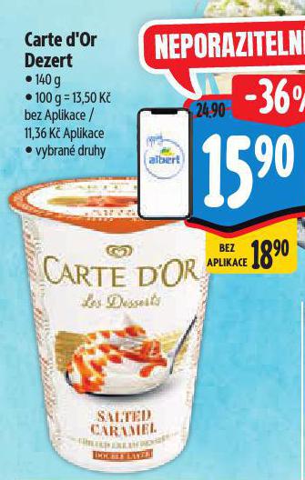 CARTE DOR DEZERT