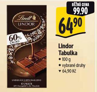 LINDOR TABULKA