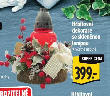 HBITOVN DEKORACE SE SKLENNOU LAMPOU