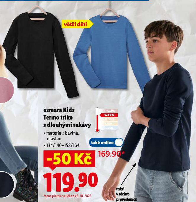 ESMARA KIDS TERMO TRIKO S DLOUHMI RUKVY