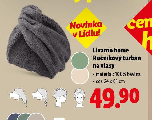 LIVARNO HOME RUNKOV TURBAN NA LVASY