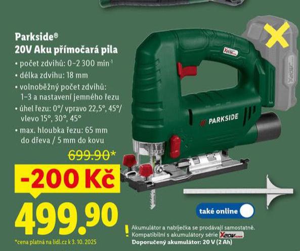 PARKSIDE 20V AKU PMOAR PILA