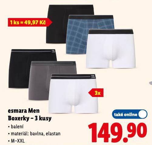 ESMARA MEN BOXERKY - 3 KUSY