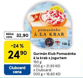 GURMN KLUB POMAZNKA  LA KRAB S JOGURTEM