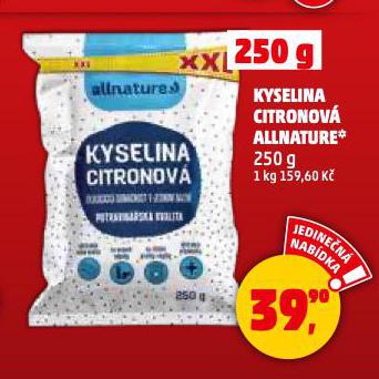 ALLNATURE KYSELINA CITRONOV